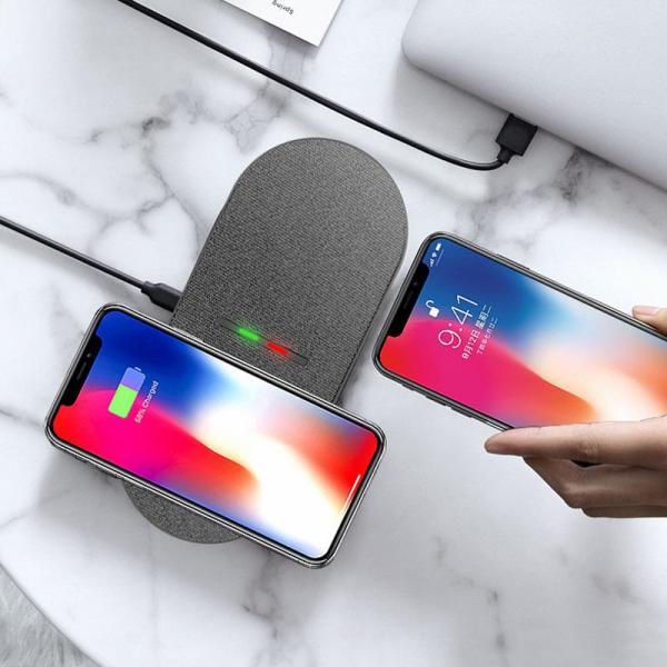 Desk Fast 188*88*11mm Dual Wireless Charging Station Qi Standard