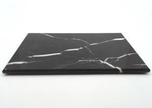 Quality Black Small Marble Chopping Board Durable Rectangle Round Edge Backside for sale