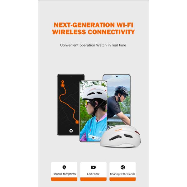 USB Rechargeable Smart Bicycle Helmet Built In Camera Bluetooth Smart Helmet For Bike
