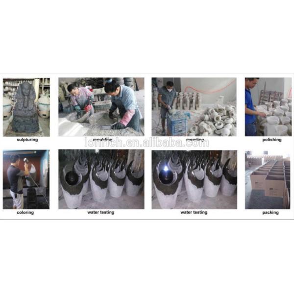 46" Black Marble Resin Water Fountain Contemporary Resin Outdoor Wall Fountains