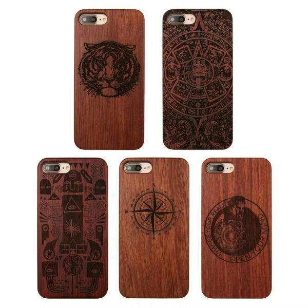 Custom Blank Wood iPhone Case , Solid Bamboo iPhone 8 Wooden Mobile Case