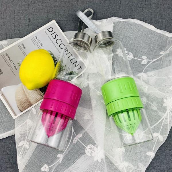 Easy Carry Outdoors 700ml Glass Infusion Water Bottle Bpa Free Tritan Reusable Glass Fruit Infuser Water Bottle Leak Proof Top And Wide Mouth