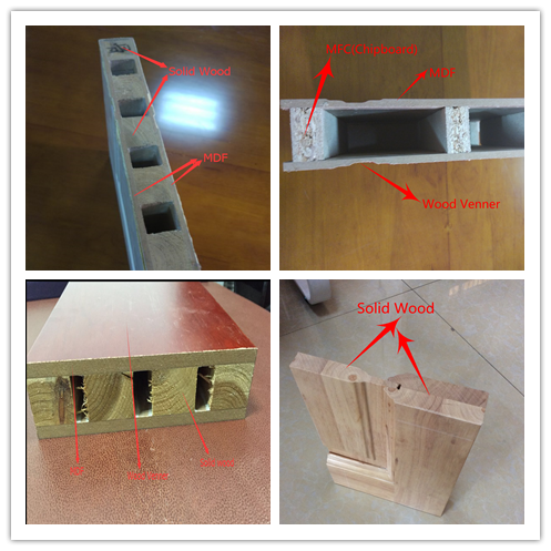 Double Swing Outdoor Solid Wood Door With Tempered Clear Glass Inserts