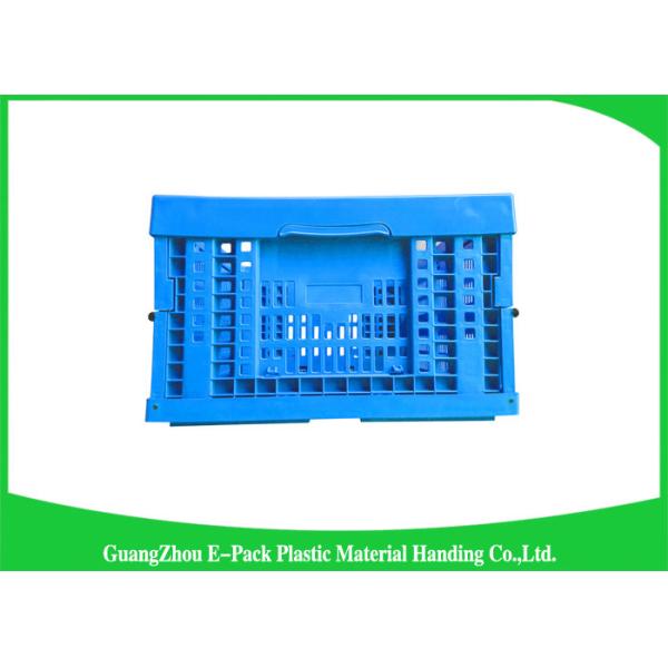 Attached Lids Folding Plastic Crates Big Capacity Transport Moving Eco - Friendly