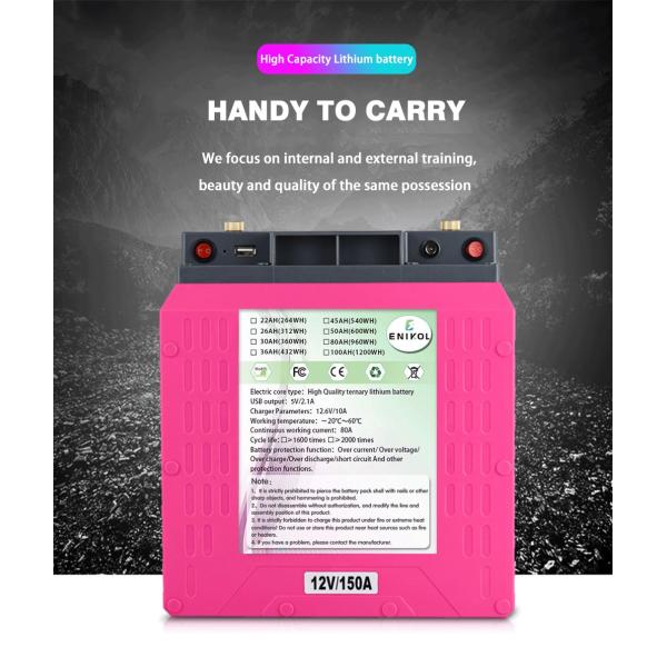 Ternary 12V Lithium Battery Pack 100ah 80ah 50ah For Solar Boats