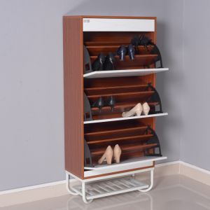 Three Layer Reversible 25 Pairs MDF Shoe Wooden Cabinet