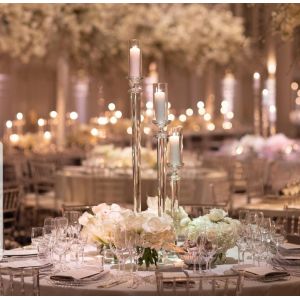 Clear Glass Pillar Candle Holders Wedding Table Center Pieces 115CM