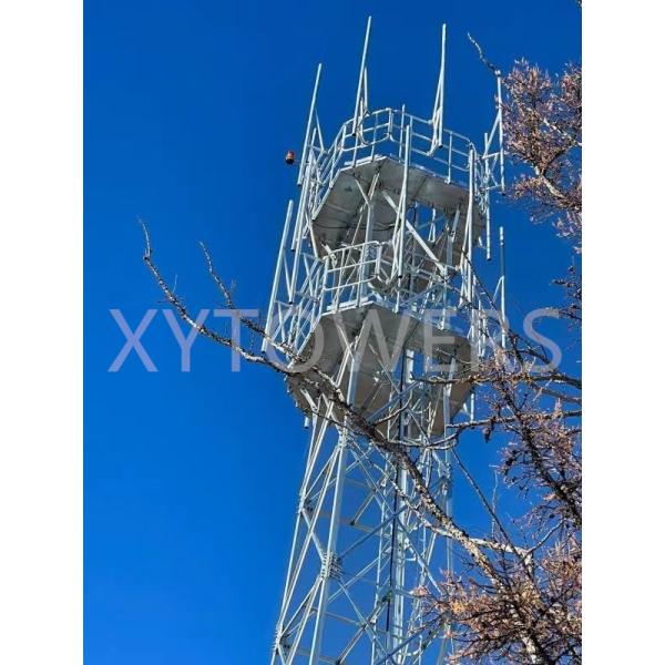 3 Legged Steel Tubular Self Supporting Hot Dip Galvanized 40m Telecom Cell Tower