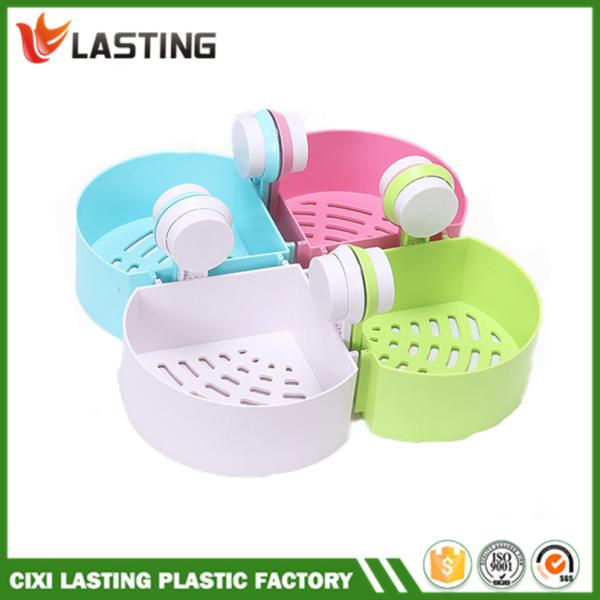 Bathroom Triangle Plastic Corner Basket With Wall Mounted Suction Cup