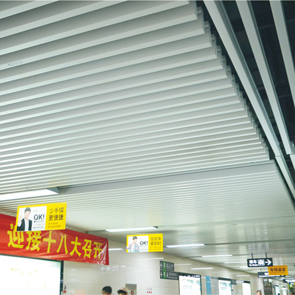 Expanded U - Shaped Metal Aluminum Baffle Ceiling For Shopping Mall