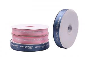 Quality Silver Hot Stamping Printed Satin Ribbon 1000 Yards With Custom Logo Printing for sale