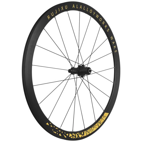 700C 120Rings V Brake Disc Road Bike Wheelset Aluminum Alloy 40mm Height Rhombic Gold Spokes Clincher Rim Gold Mark