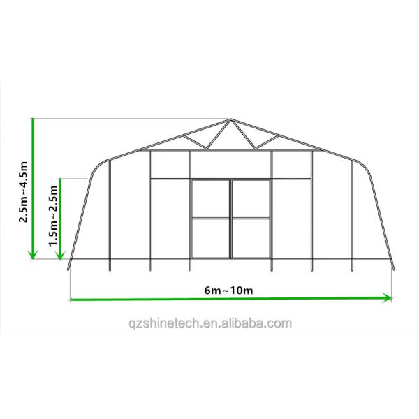 Single Span Greenhouse Simple Frame Poly Tunnel Film Greenhouse For Agricultural