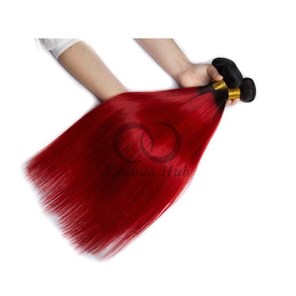 #T1B/Red Straight Remy Human Hair Bundles Sew In Weave Bundles Brazilian Bundle Deals