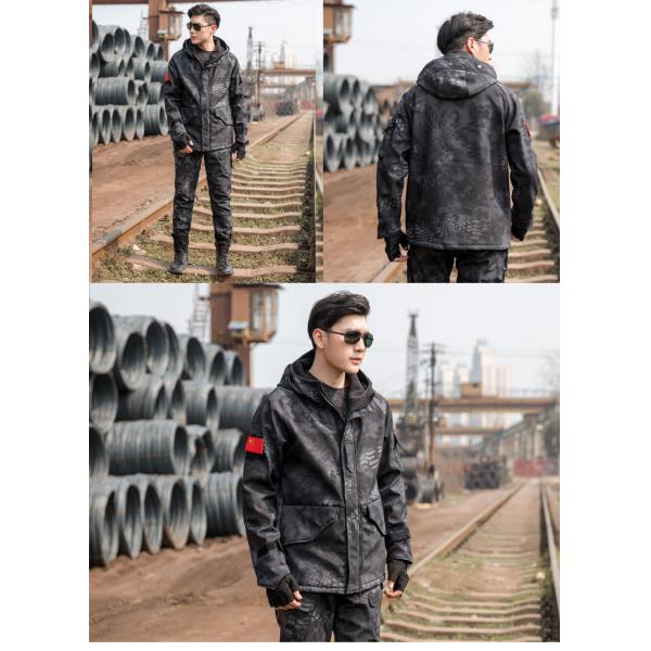 Woodland Camouflage Men's Tactical Combat Jacket Hoody Winter Coat Uniform Waterproof