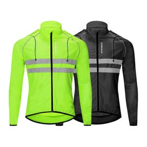 Reflective Windbreaker Style Jacket , Multi Pocket Jacket Breathable Skin