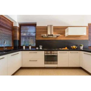 Big Modular White Wood Finish Kitchen Cabinets 1800-3500mm Base