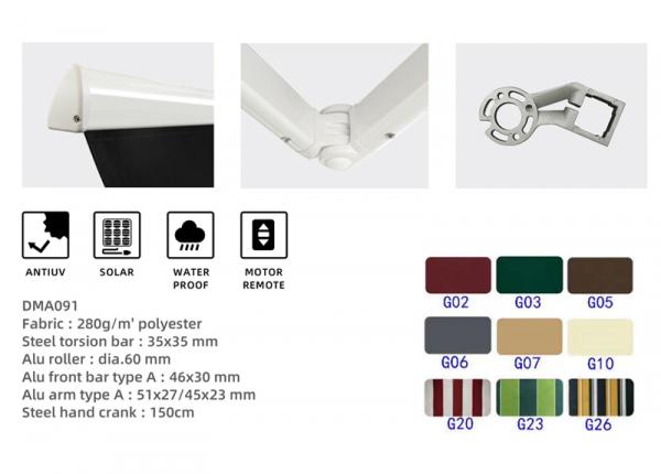 Manual Telescopic Waterproof Retractable Awning Balcony folding arm retractable awnings