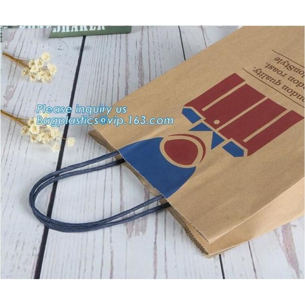 OEM Factory food grade white kraft paper bread bag for restaurant oil proof popcorn Packaging bag,paper bags with flat h