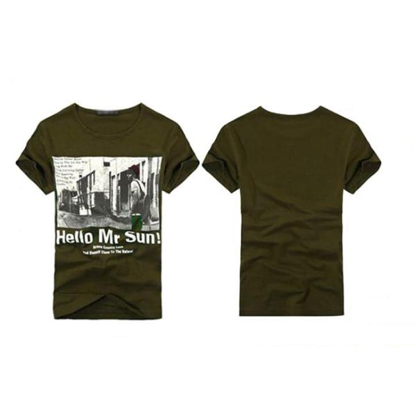 Short Sleeve Men's T-shirts Cotton Fabric Double Durable Shoulder Seam