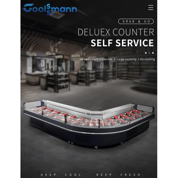 Deluex Self Service Counter Fresh Meat Cooler Display Refrigerator