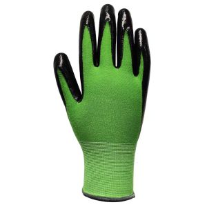 Middle Duty Gardening Work Gloves Bamboo Viscose Knit Palm Nitrile Coated