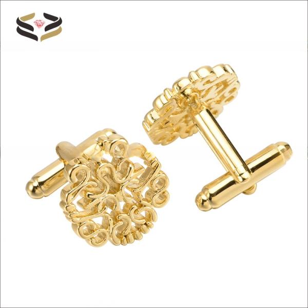 Hollow Out Flower Cufflinks Tie Clip For Men Tuxedo Shirt Regular Wedding Business