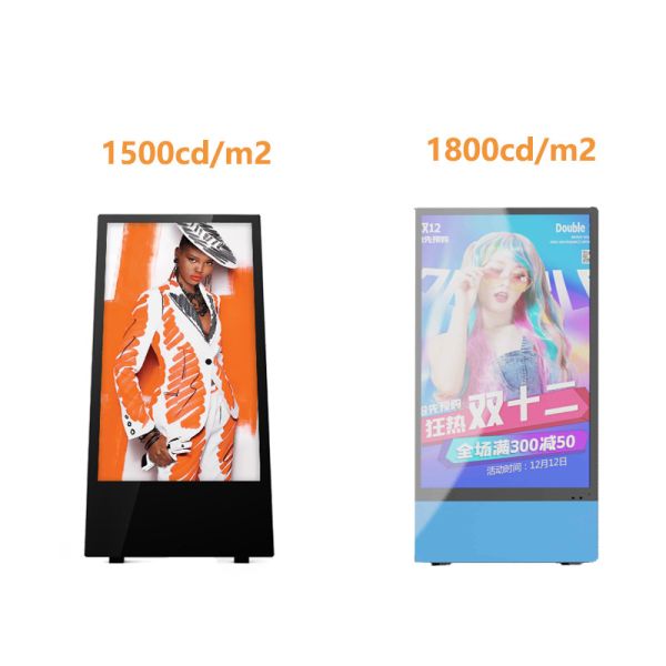 Restaurant Outdoor LCD Digital Poster 1800cd/M2 Brightness Portable Battery Powered