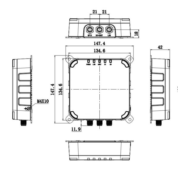 RFID UHF Reader R2000 Module Modbus TCP Communication Integrated Reader IP67