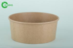 China Food Grade Round Kraft Paper Bowls With Lids For Soup / Fruit / Salad 36 Oz on sale