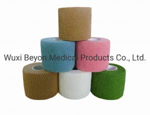 Quality Self Stick Cotton Cohesive Bandage Wrap Flexible Tape Cohesive Medical Tape White Green for sale