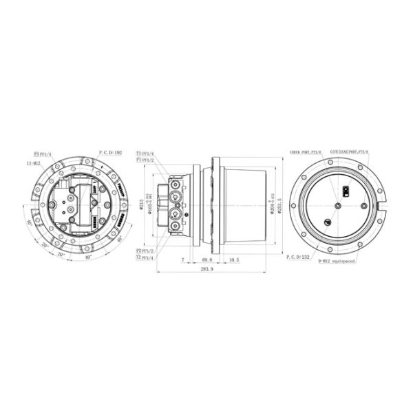 Kobelco SK30 SK32 SK35 Excavator Travel Motor Yellow MG26VP-02 49kgs With Gearbox