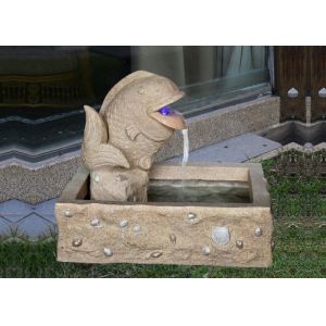 Quality 23 Inch Fish Sandstone Brick Garden Fountain for sale