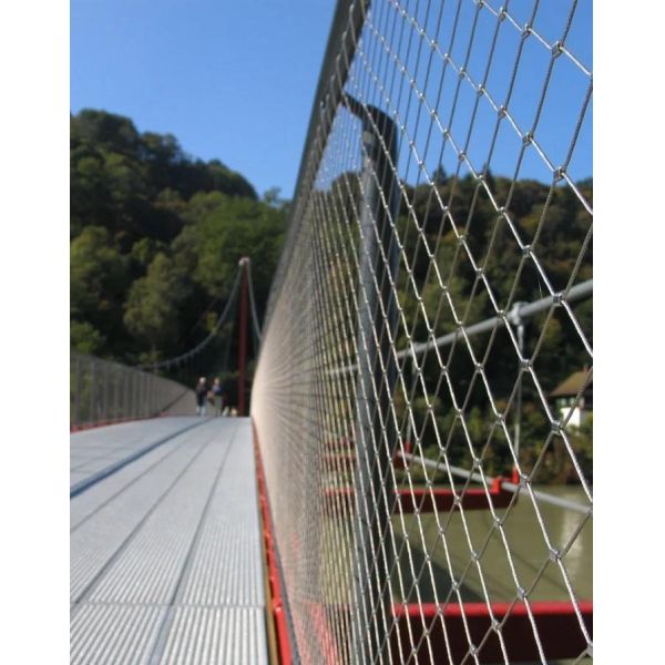 Anti-rust And High Tensile Strength 316 Stainless Steel Wire Rope Perimeter Safety Netting Mesh 1.5m 1.8m For Protection