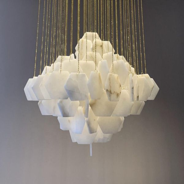 Modern Minimalist Alabaster Chandelier Living Room Chandeliers Light Luxury Villa Dining Room Bedroom Decorative Lamp