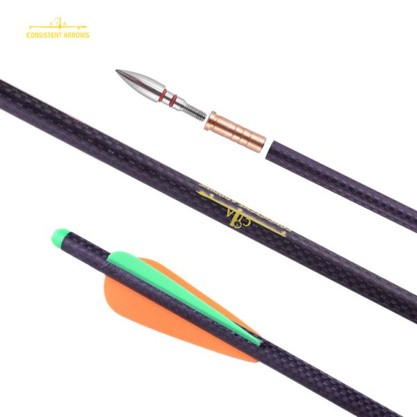 Id .300" ,7.62mm 18/20/22" 0.001" Straightness 3K Crossbow Bolts Carbon Arrows