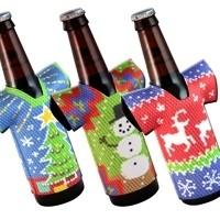 China Christmas neoprene beer bottle cap sleeve Christmas beer can cooler on sale