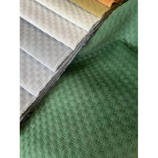 Printed Polyester Fabric For Sofa Ultrasonic Embossed Velvet Fabric