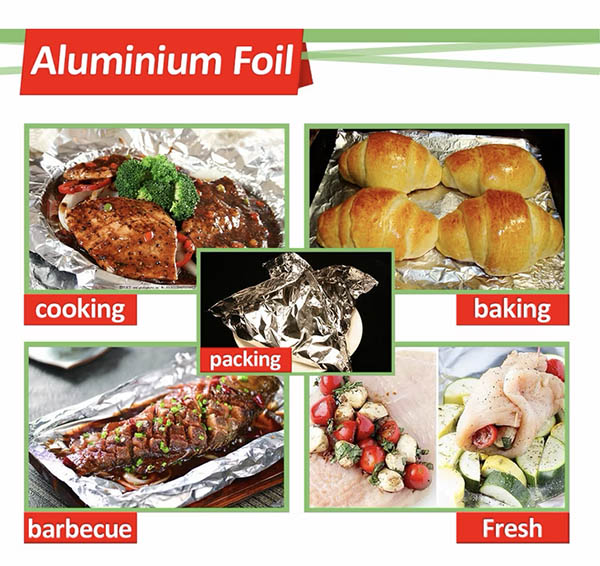Aluminium Foil Paper Roll 8011 11 12 13 15 Micron 30cm Non-stick Kitchen Use Aluminium Foil Paper