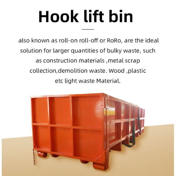 15m³ Heavy Duty Scrap Metal Container Durable Industrial Hook Lift Bin Manufacturer