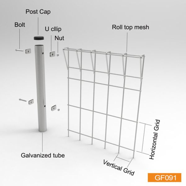 上下倒三角GF091.jpg Decorative H2030mm Powder Coated BRC Mesh Fence