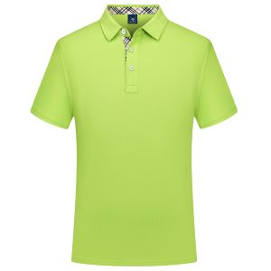 Quality Plain Dyed Mens Polo Shirt Customized Fabric Green Breathable T Shirt for sale