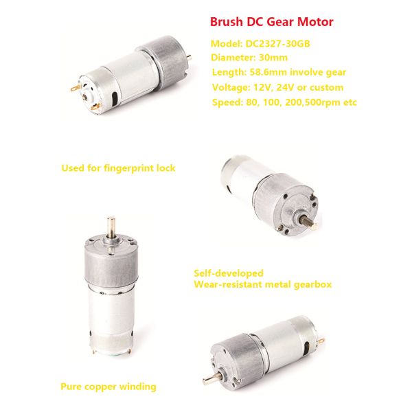 Portable Printer 30mm Spur Reducing Motor 12V Robot Gear Motor