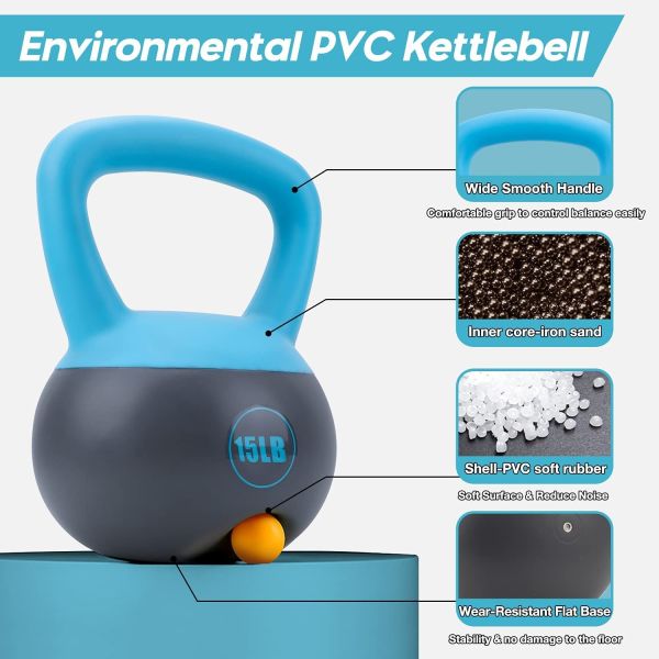 New PVC soft kettlebell ladies home fitness dumbbell arm men lift pot squat arm strength training