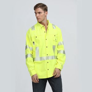 Long Sleeve Reflective Safety Shirts Safety Yellow Shirts With Reflective