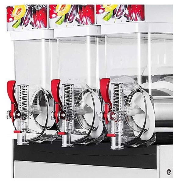 300W Stainless Steel Ice Slush Machine / 15L×3 Smoothie Slush Machine For Supermarket