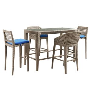 Boho Style Rattan Rectangular Outdoor Bar Furniture