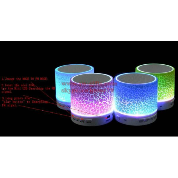 Column LED Mini Wireless Bluetooth Speaker TF USB FM Portable Music Loudspeakers Hand-free call For iPhone 6 Phone PC