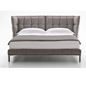 Quality Gray Faux Leather Single Bed Frame for sale