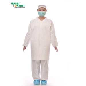 Latex Free Tyvek Disposable Lab Coats With Korean Collar